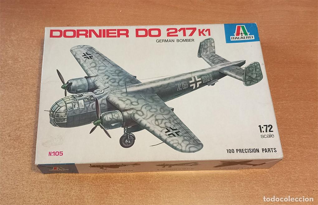 Maquetas: Bombardero alem&aacute;n Dornier Do-217K1 de Italeri a 1/72 (Vintage, 1977) faltan 2 piezas