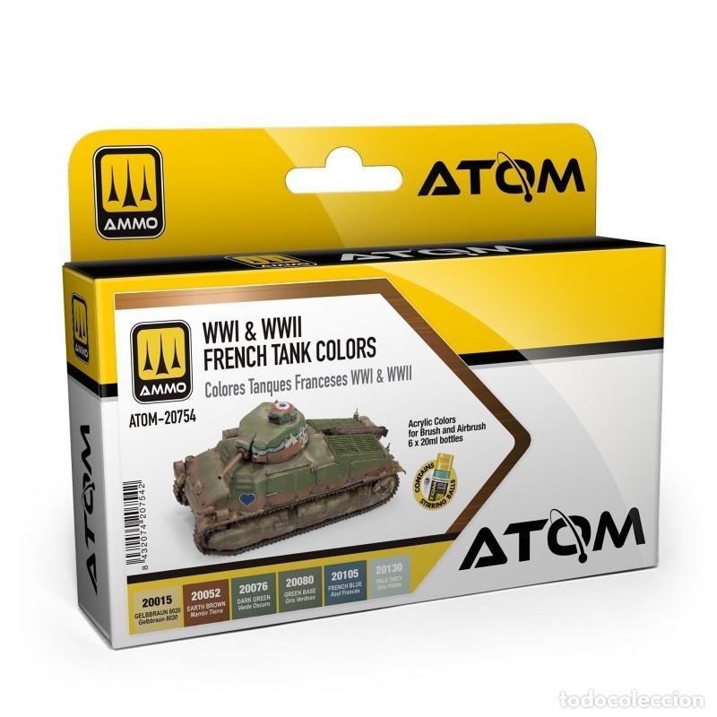 Maquetas: ATOM SET COLORES TANQUES FRANCESES 1&ordf; Y 2&ordf; GM 20754