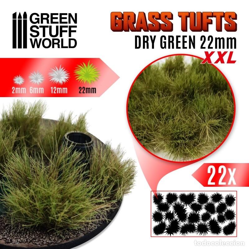 Maquetas: GREEN STUFF - MATAS C&Eacute;SPED XXL VERDE SECO 22mm 11449