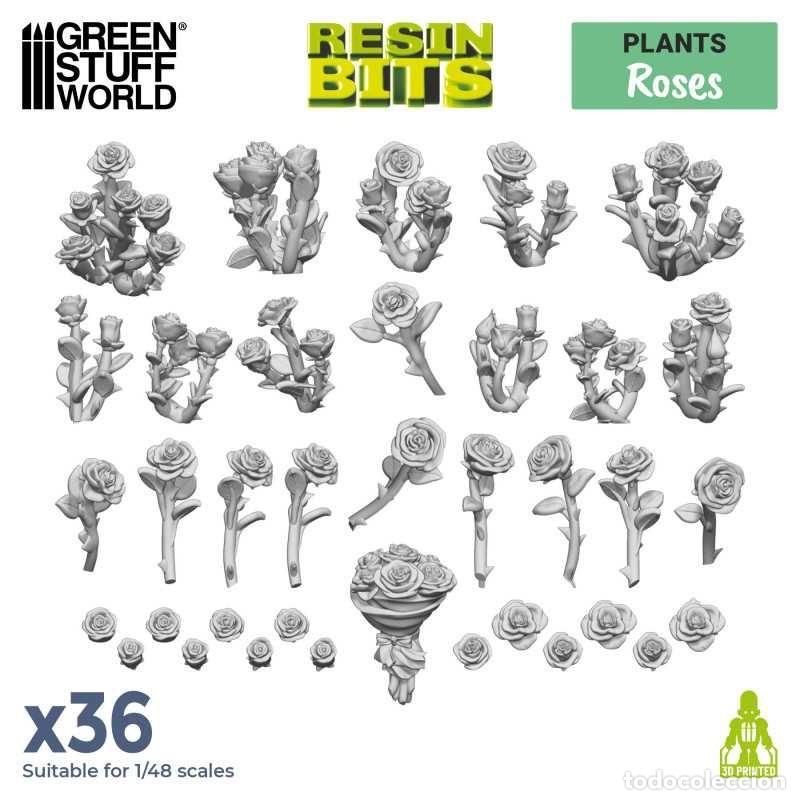 Maquetas: GREEN STUFF - SET IMPRESO EN 3D - ROSAS 11617