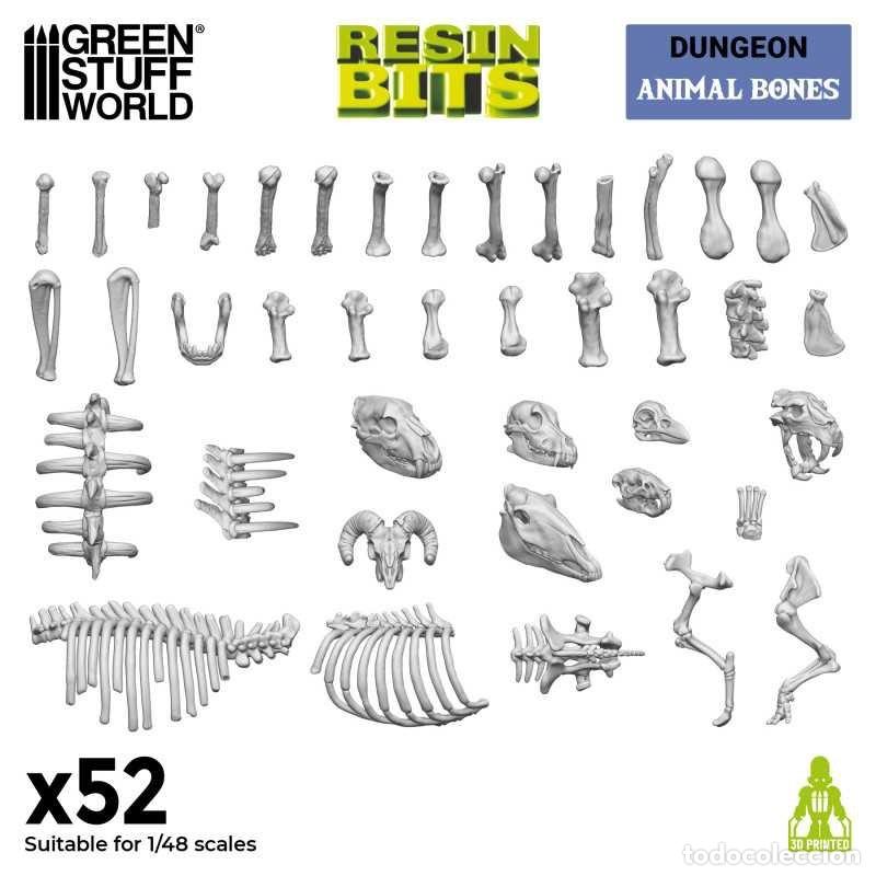 Maquetas: GREEN STUFF - SET IMPRESO EN 3D - HUESOS DE ANIMALES 12242