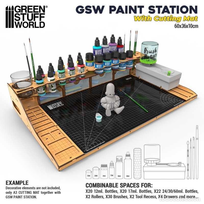Maquetas: GREEN STUFF - ESTACI&Oacute;N DE PINTURA CON TAPETE DE CORTE 12421