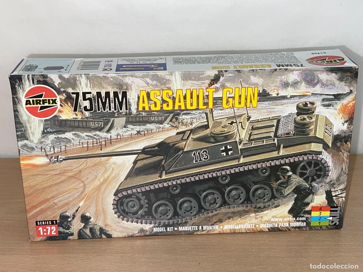 Models: 6- Airfix model kit 75MM Assault Gun Ref. 01306 caja con maqueta 1/72 WWII 1:72 German Tank 2&ordf;GM