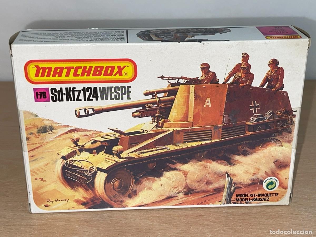 Maquettes: 10 Matchbox model kit Sd-Kfz 124 Wespe Afrika Korps Ref 40077 caja maqueta 1/76 Panzer Div WWII 1:76