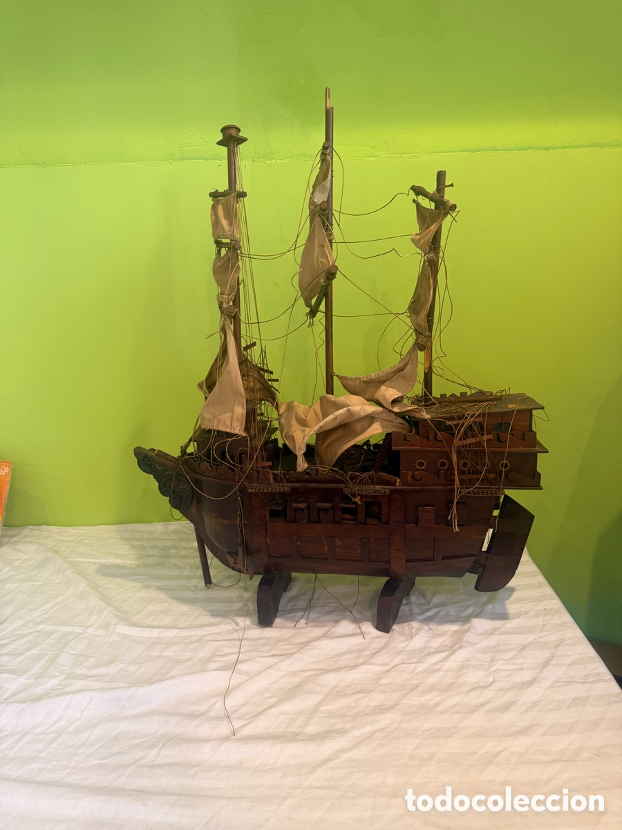 Modelle: T&iacute;tulo GRAN MAQUETA DE GALE&Oacute;N ANTIGUO DE MADERA &ndash; TRES M&Aacute;STILES &ndash; PARA RESTAURAR