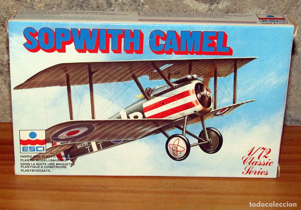 Macchiette: ANTIGUA MAQUETA DEL CAZA BIPLANO BRIT&Aacute;NICO SOPWITH CAMEL DE ESCI A 1/72 - NUEVO A ESTRENAR