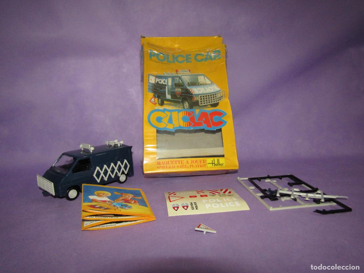 Maquettes: Antigua Caja con Kit de la RENAULT TRAFIC VAN de Policia de HELLER Made in France