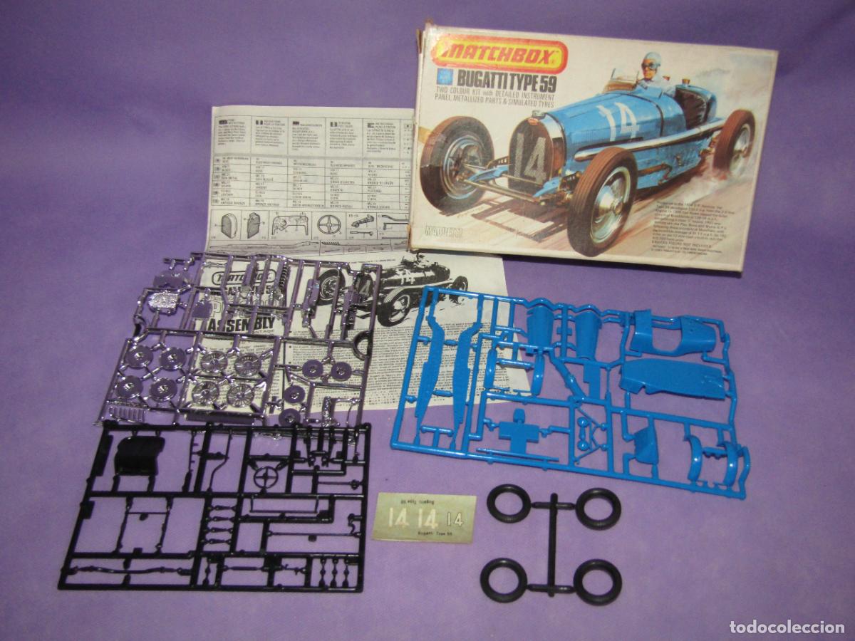 Macchiette: Antigua Caja Kit del BUGATTI TYPE 59 en Escala 1/32 de MATCHBOX Made in England de 1975