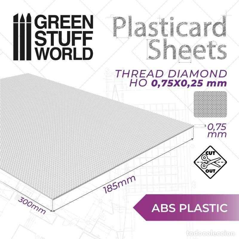Maquettes: GREEN STUFF - PLANCHA PLASTICARD DIAMANTE HO 0,75 mm 1647