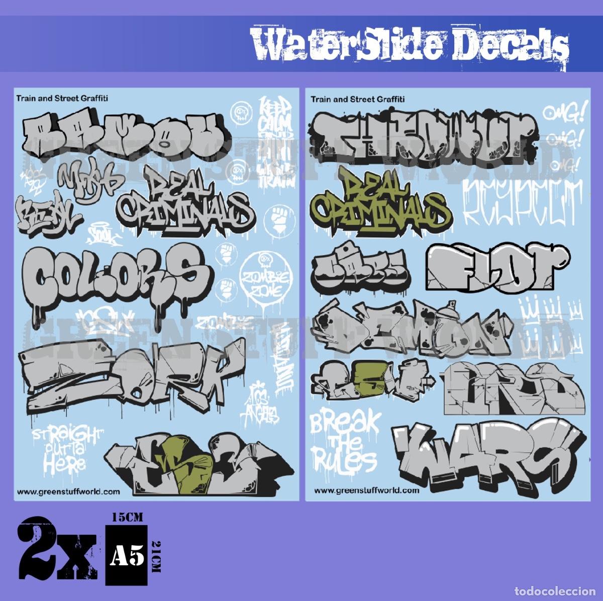 Maquettes: GREEN STUFF - CALCAS TRAIN & STREET GRAFFITIS SILVER 2008