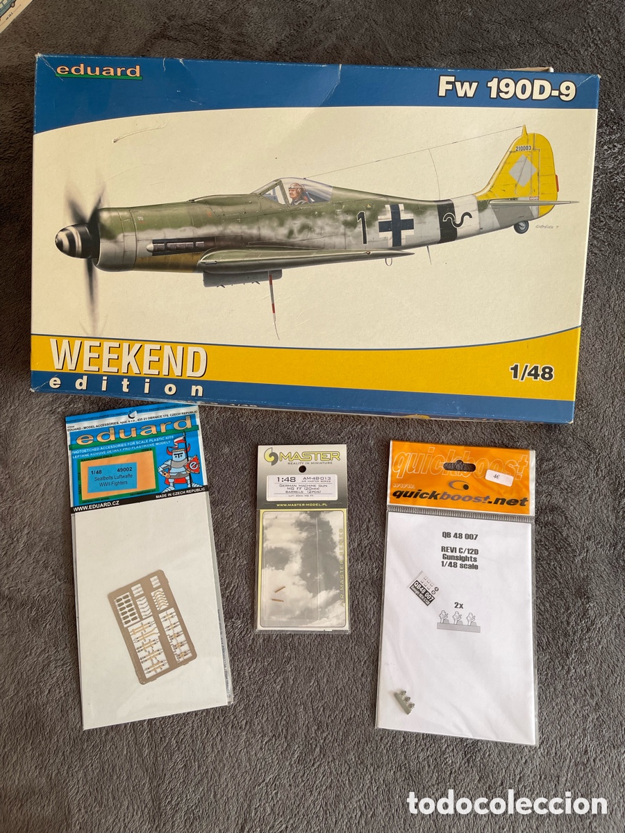 Maquetas: Focke Wulf Fw190D-9 con cinturones, Miras en resina, Ca&ntilde;&oacute;n en metal 1:48 EDUARD