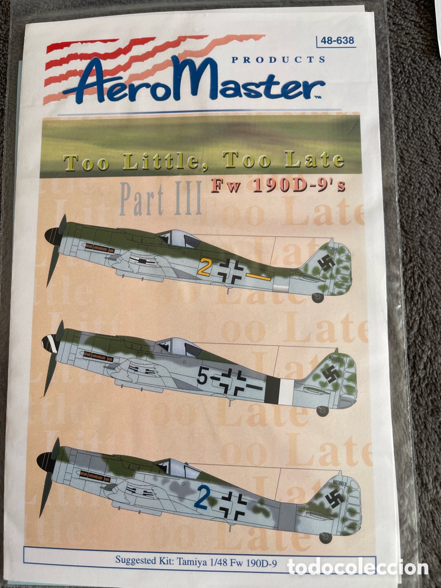 Maquetas: FOCKE WULF Fw-190D-9 calcas 1:48 AEROMASTER 48-638 maqueta avi&oacute;n