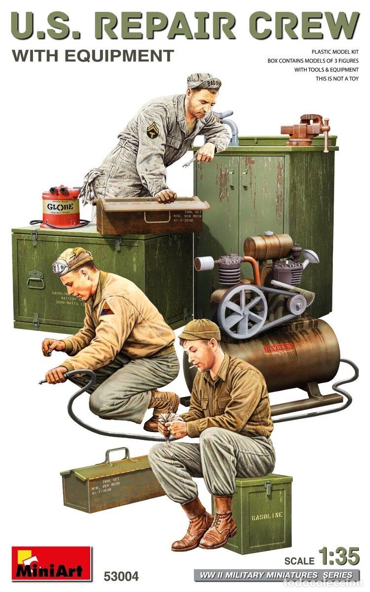 Maquetas: MINIART - US REPAIR CREW WITH EQUIPMENT 1/35 53004