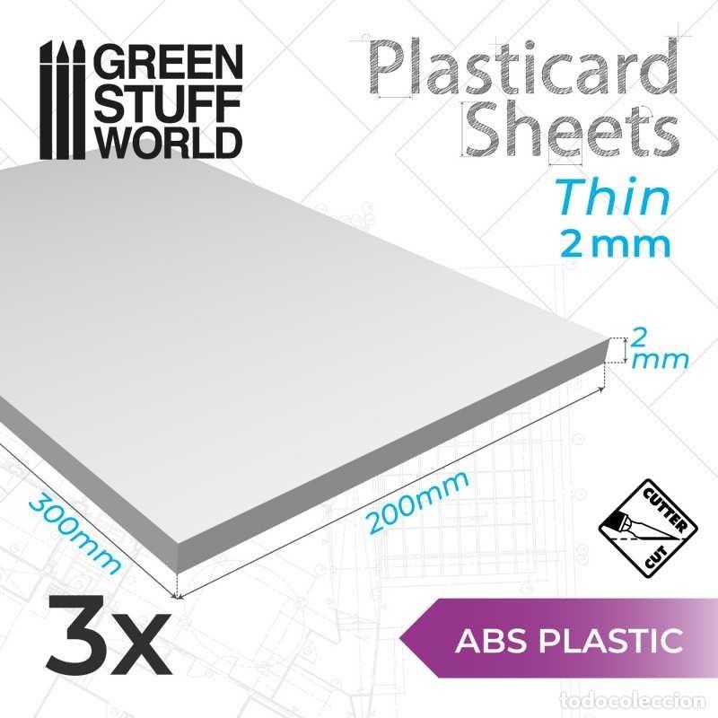 Maquetas: GREEN STUFF - PLANCHA PLASTICARD LISA 2 MM - 3 PLANCHAS 9108