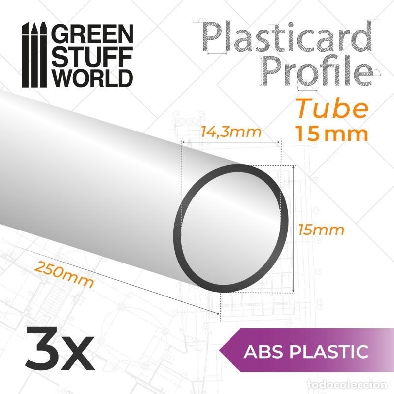 Maquetas: GREEN STUFF - PERFIL PLASTICARD TUBO REDONDO 15mm 9309