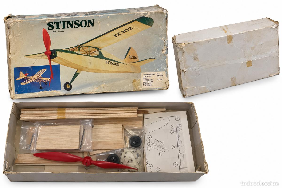 Maquetas: Maqueta avi&oacute;n Stinson ref. 110122 - kit de madera sin montar - caja deteriorada