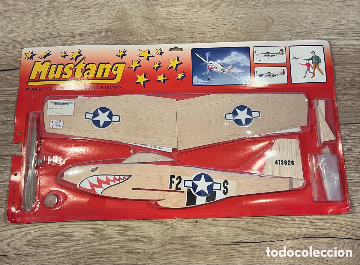Maquetas: Avi&oacute;n de Madera de Balsa Mustang (Modelimport) - Motor a Gomas (Nuevo)