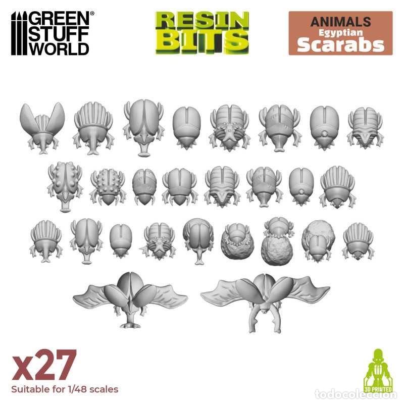 Maquetas: GREEN STUFF - SET IMPRESO EN 3D - ESCARABAJOS EGIPCIOS 12665