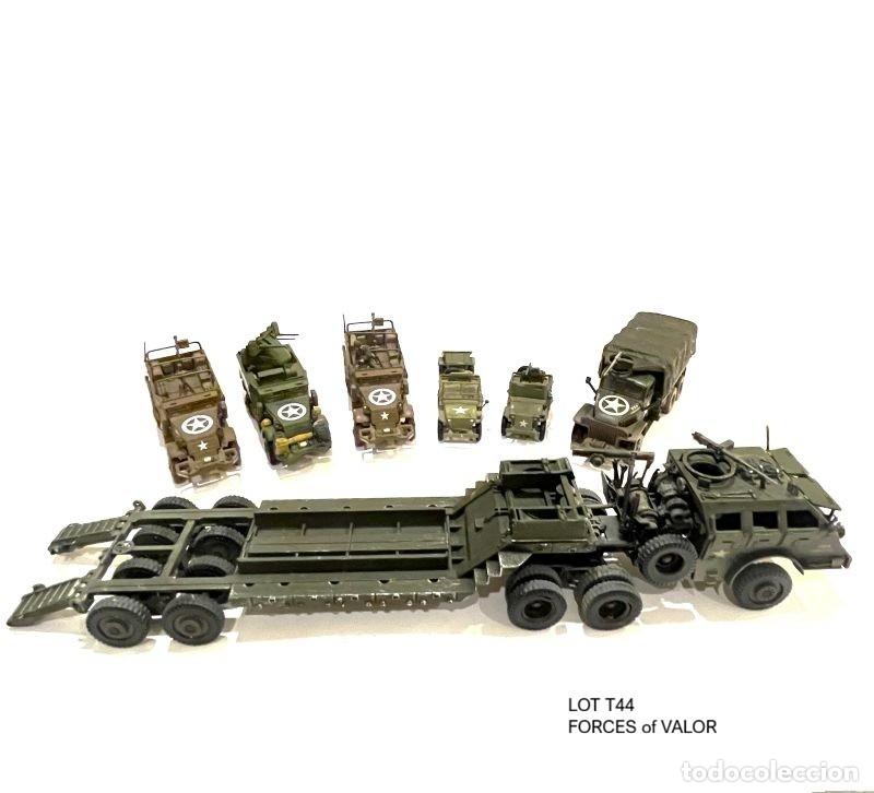 Maquetas: LOT T44 7 TANQUES USA 2GM, DIVERSOS TIPOS. 1:72 FORCES OF VALOR. M35 2.5 TRUCK, M3A1 HALF TRACK, M26