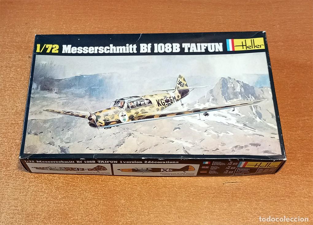 Maquetas: Avi&oacute;n de enlace Messerschmitt Bf 108B &ldquo;Taifun&rdquo; de Heller a 1/72 Vintage. A&ntilde;os 70, Serie Caja negra