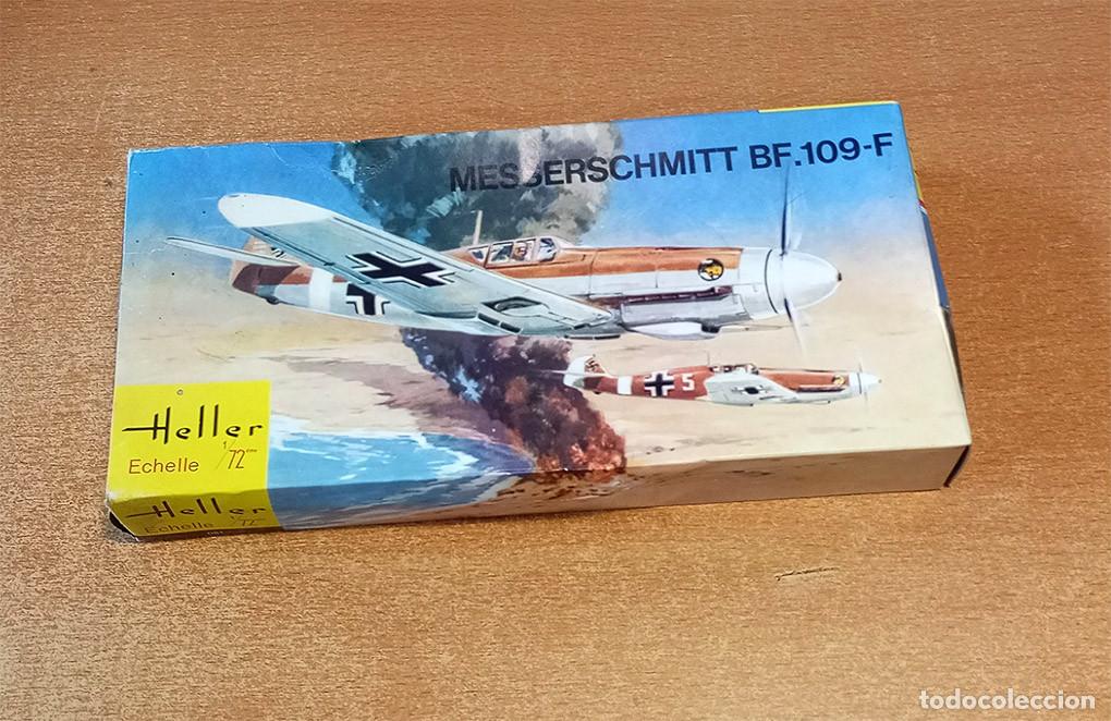 Maquetas: Maqueta del Caza alem&aacute;n Messerschmitt Bf 109F de Heller a 1/72 (vintage, a&ntilde;o 1972)