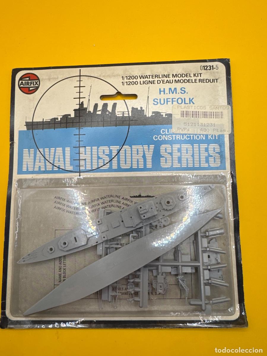 Maquetas: ANTIGUA MAQUETA AIRFIX HMS SUFFOLK 1:1200 &ndash; REF. 01231-5 &ndash; NAVAL HISTORY SERIES &ndash; WWII