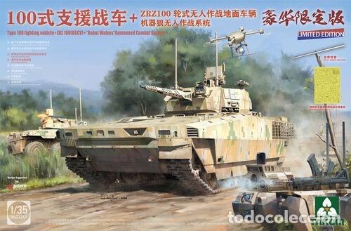 Maquetas: TAKOM - Chinese Type 100 Infantry Fighting Vehicle + ZRZ100 UGCV + &rdquo;Robot Wolves&rdquo; 1/35 2224X