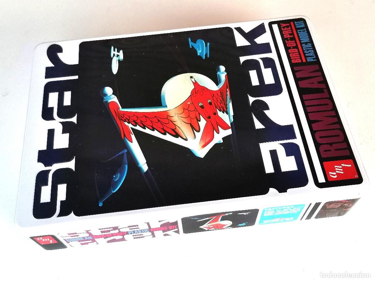 Maquetas: AMT 1:650 ● Star Trek Romulan Bird-of-Prey NUEVO (Caja met&aacute;lica colecci&oacute;n + L&aacute;mina - Bolsas cerradas