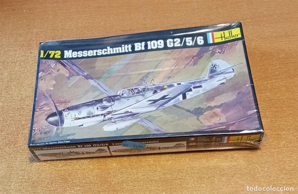 Maquetas: Caza alem&aacute;n Messerschmitt Bf 109G2/5/6 de Heller a 1/72 (Vintage, Serie Caja Negra) Precintado!