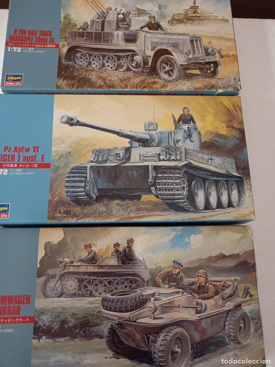 Maquetas: Lote 3 Blindados Alemanes 1/72 Hasegawa - Maquetas Premium Nuevo con etiquetas&middot;Hasegawa