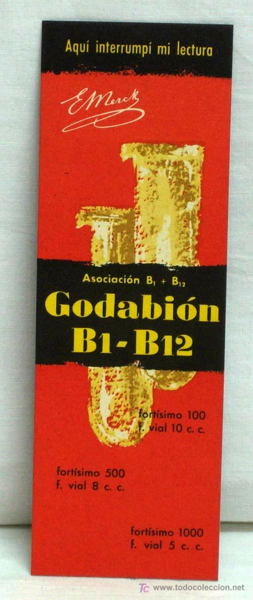 Sammeln von Lesezeichen: Marcap&aacute;ginas de publicidad medicina farmacia Godabi&oacute;n B1-B12
