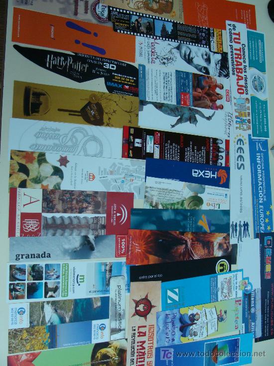 Collectables Bookmark: 37 MARCAP&Aacute;GINAS DISTINTOS. TODOS FLAMANTES. LITERARIOS. PUBLICITARIOS. TURISMO.