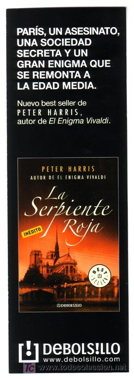 Coleccionismo Marcap&aacute;ginas: 1 MARCAP&Aacute;GINAS DE ** LA SERPIENTE ROJA....PETER HARRIS ** DEBOLSILLO