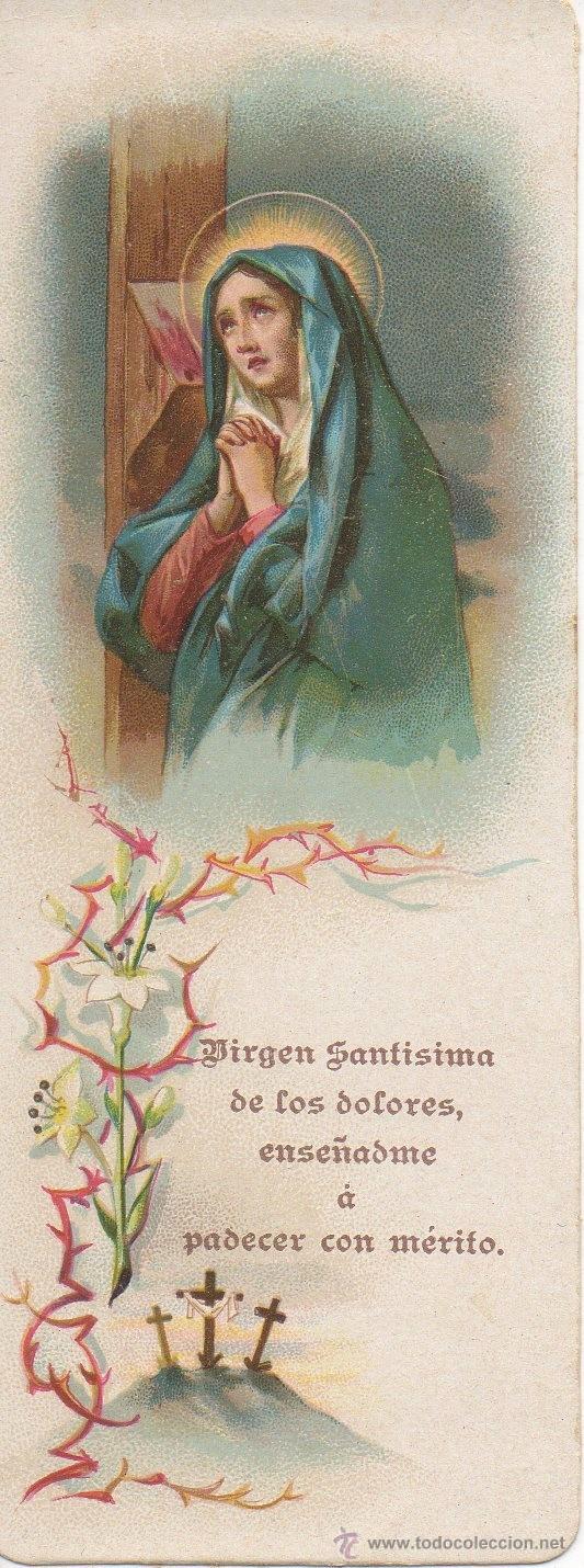 Coleccionismo Marcap&aacute;ginas: MARCAPAGINAS PUNTO DE LECTURA DE VIRGEN DE LOS DOLORES RELIGIOSO