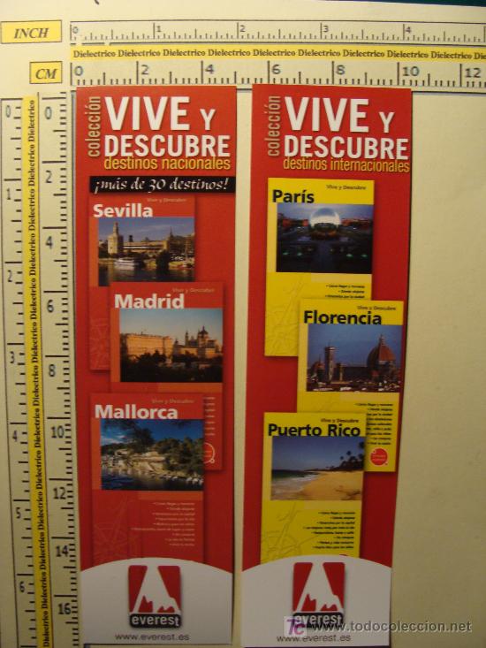 Collezionismo Segnalibri: MARCAP&Aacute;GINAS DE TURISMO: DESCUBRE PARIS FLORENCIA PUERTO RICO SEVILLA MADRID. PERFECTO.