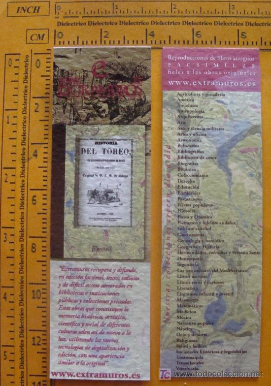 Coleccionismo marcap&aacute;ginas: MARCAP&Aacute;GINAS LITERARIO: HISTORIA DEL TOREO. PERFECTO.