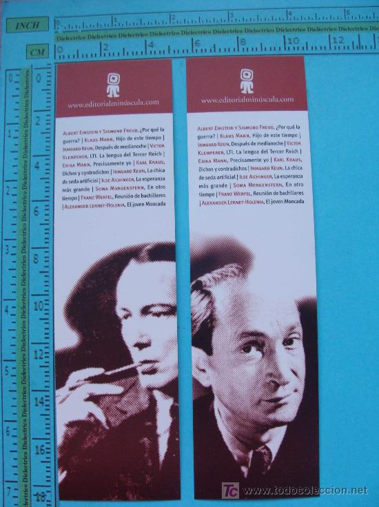 Coleccionismo marcap&aacute;ginas: 2 MARCAP&Aacute;GINAS DE LITERATURA. ALBERT EINSTEIN Y SIGMUND FREUD. - Foto 1