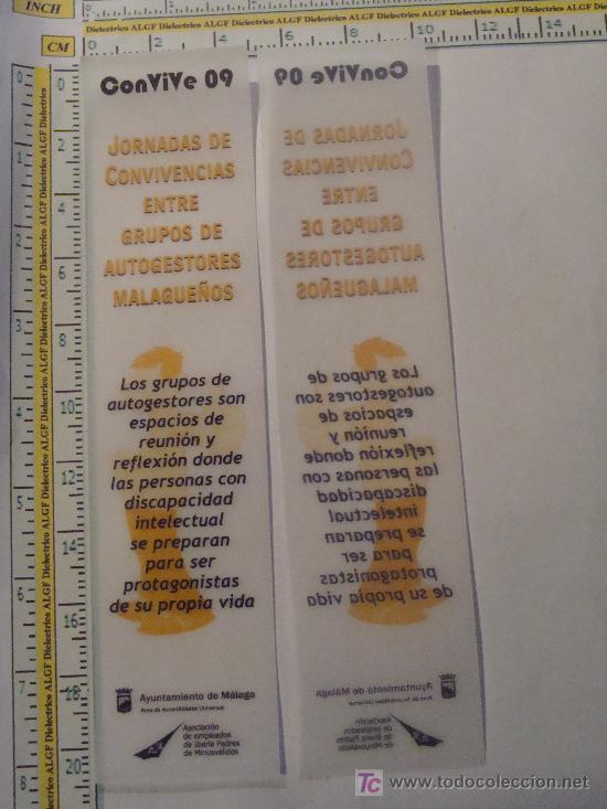Coleccionismo marcap&aacute;ginas: MARCAP&Aacute;GINAS SOLIDARIO. CONVIVE 2009. AUTOGESTORES MALAGUE&Ntilde;OS. MINUSV&Aacute;LIDOS M&Aacute;LAGA. - Foto 1