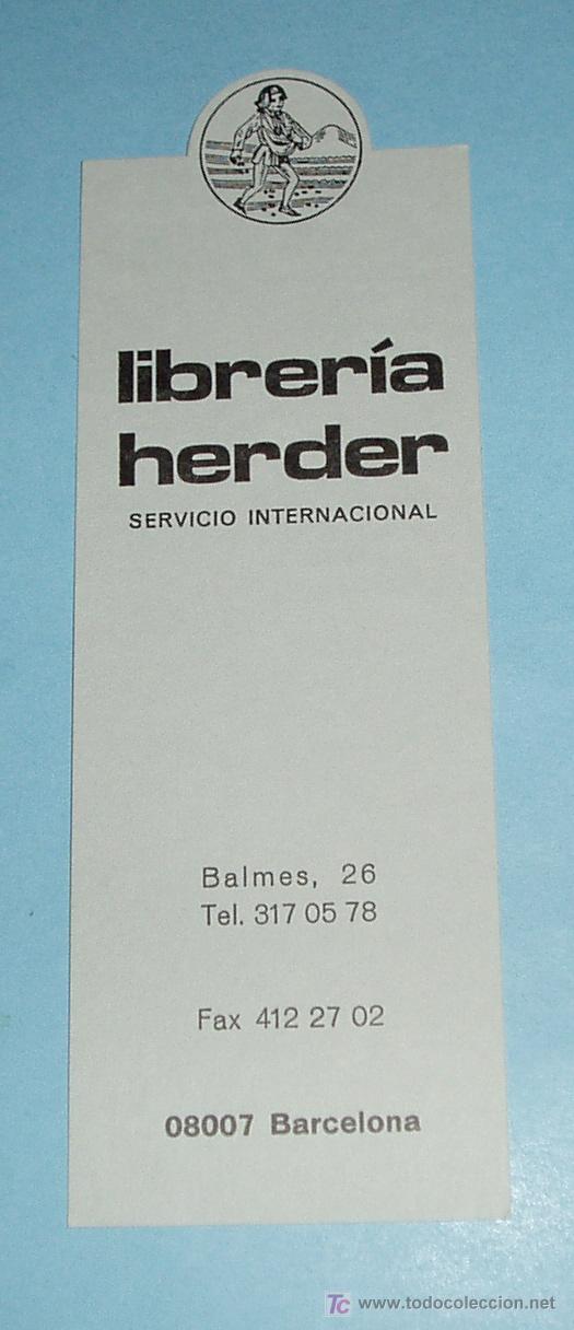 Coleccionismo marcap&aacute;ginas: MARCAP&Aacute;GINAS  LIBRERIA HERDER 5,8 X 17,2 CM - Foto 1