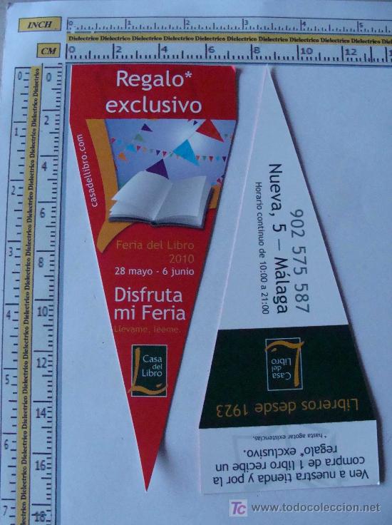 Coleccionismo marcap&aacute;ginas: MARCAP&Aacute;GINAS DE LITERATURA. FERIA DEL LIBRO 2010. M&Aacute;LAGA. TROQUELADO TRIANGULAR. - Foto 1