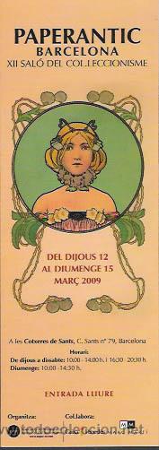 Collectables Bookmark: MARCAPAGINAS, XII SALON PAPERANTIC DE BARCELONA, MARZO DEL 2009, EN CATALAN.