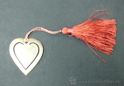 Coleccionismo marcap&aacute;ginas: MARCAP&Aacute;GINAS MET&Aacute;LICO, CON FORMA DE CORAZ&Oacute;N. - Foto 2