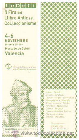Coleccionismo Marcap&aacute;ginas: PUNTO DE LIBRO II FIRA DEL LLIBRE ANTIC I EL COLECCIONISME-LEDEFI - VALENCIA
