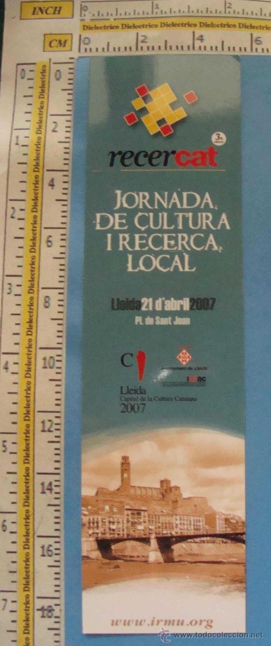 Coleccionismo marcap&aacute;ginas: MARCAP&Aacute;GINAS CULTURAL. L&Eacute;RIDA 2007. LLEIDA. - Foto 1
