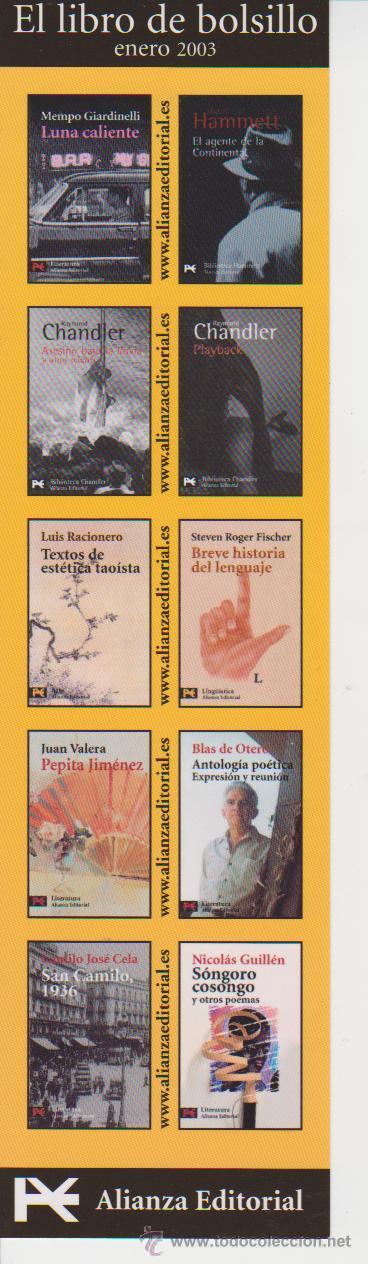Coleccionismo Marcap&aacute;ginas: MARCAPAGINAS +++ PUNT DE LLIBRE ++ ALIANZA EDITORIAL