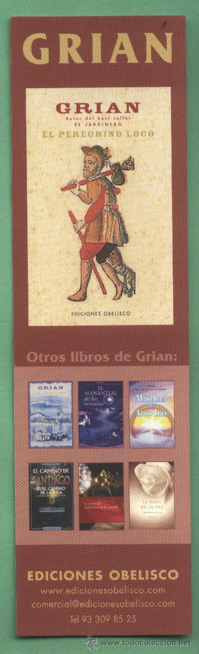 Collectables Bookmark: Grian. Autor de El jardinero. El peregrino loco. Ediciones Obelisco. Marcap&aacute;ginas.