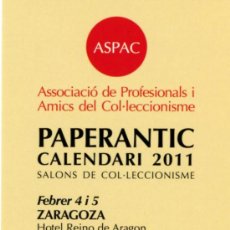 Coleccionismo Marcapáginas: MARCAPÁGINAS – PAPERANTIC CALENDARIO 2011 - CATALAN. Lote 199507885