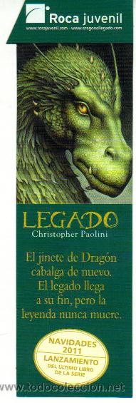Coleccionismo marcap&aacute;ginas: LEGADO / CHRISTOPHER PAOLINI / ROCA JUVENIL - Foto 1