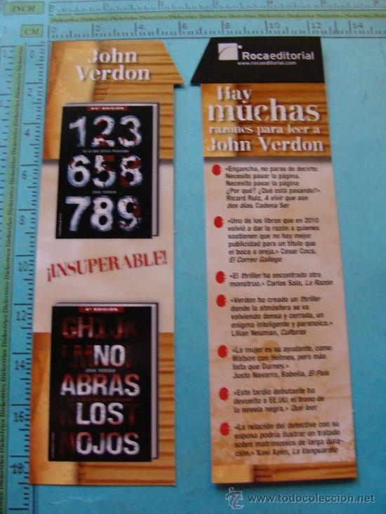 Coleccionismo marcap&aacute;ginas: MARCAP&Aacute;GINAS DE LITERATURA. JOHN VERDON. - Foto 1