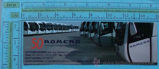 Coleccionismo marcap&aacute;ginas: MARCAPAGINAS. AUTOBUSES ROMERO EN HUELVA. - Foto 1